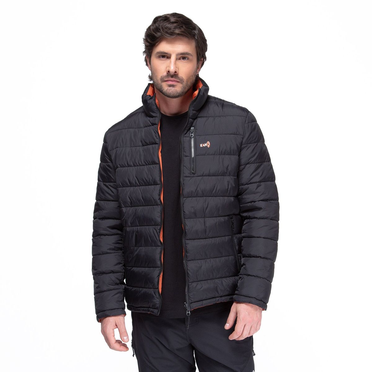 KANO - Parka Reversible Hombre Negro / Terracota Kano Alerce