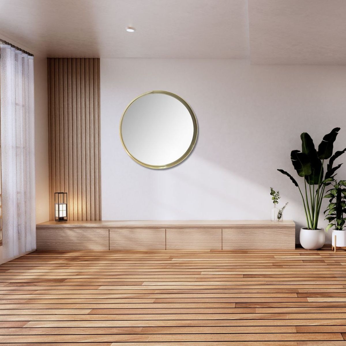 RONDA - Espejo Redondo Metalico Gold 50x50 cm