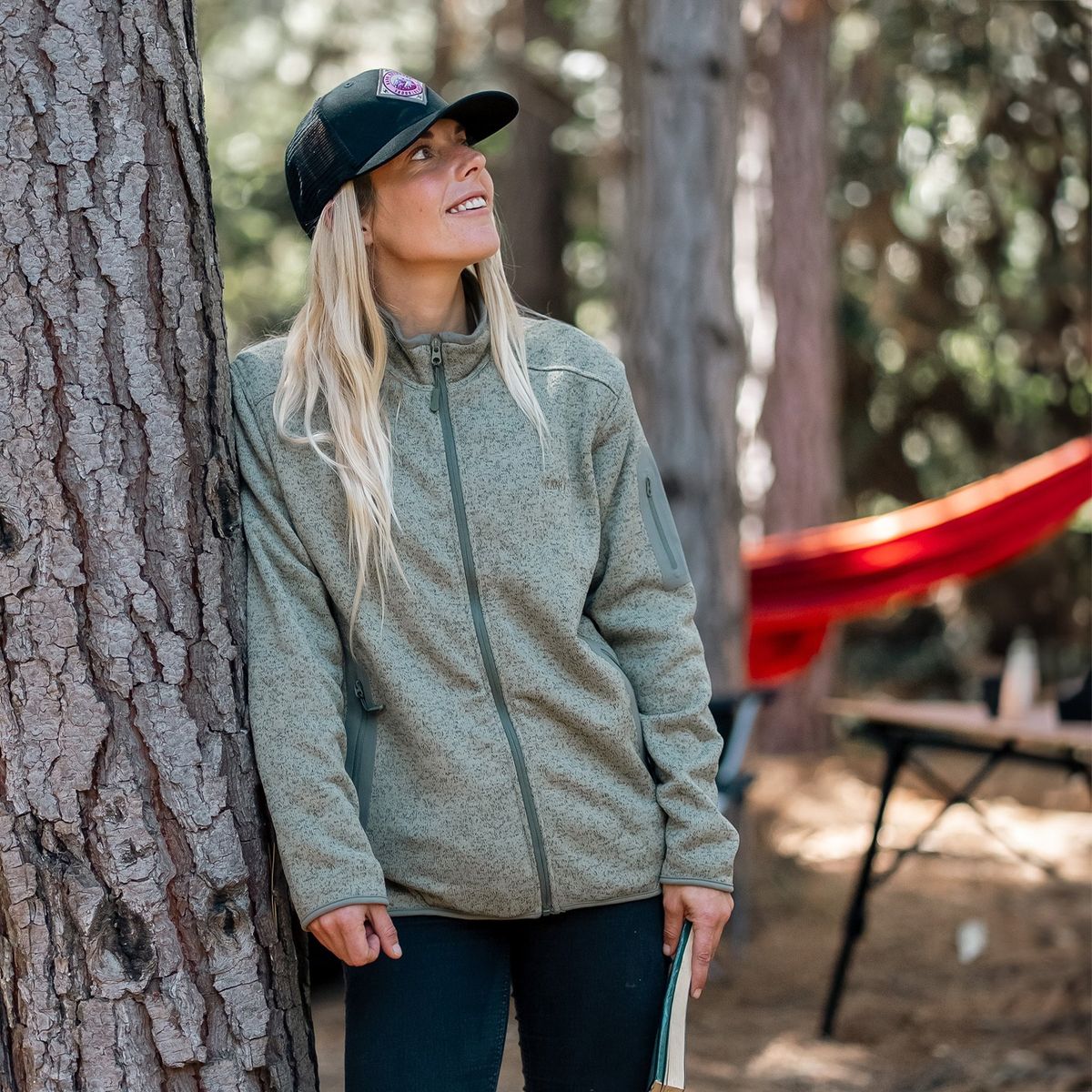 KANO - Chaqueta Polar Tejido Mujer Kano Notro Verde con Bolsillos