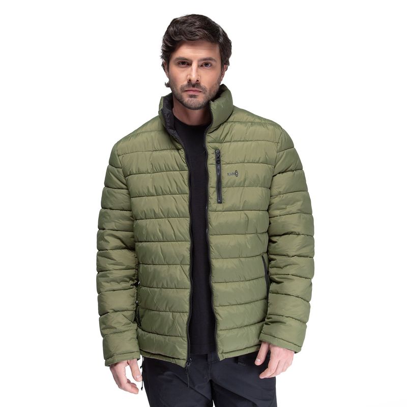KANO - Parka Reversible Hombre Verde / Negro Kano Alerce Acolchada