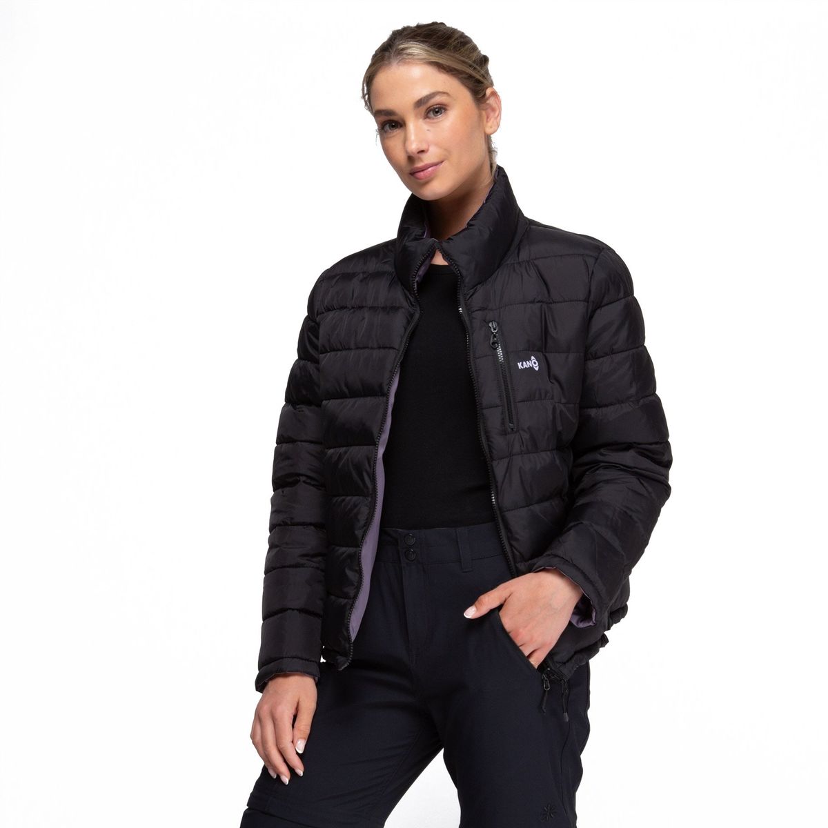 KANO - Parka Reversible Mujer Negro / Morado Kano Alerce