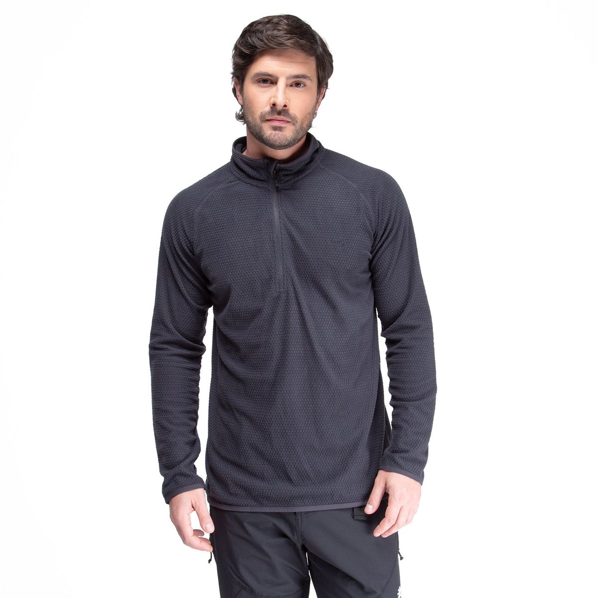 KANO - Poleron Hombre Nano Fleece Gris Kano Tineo Deportivo