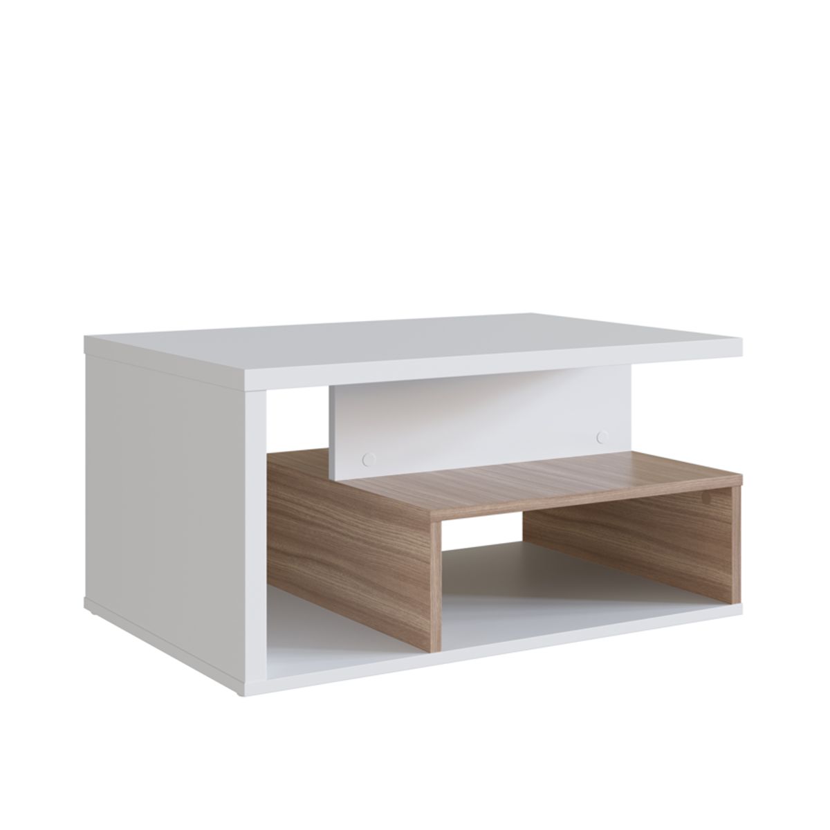 BE DESIGN - Mesa De Centro Emovell Blanco Castaño