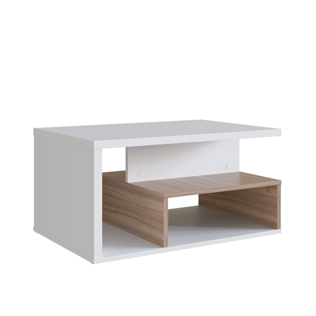 BE DESIGN - Mesa De Centro Emovell Blanco Castaño