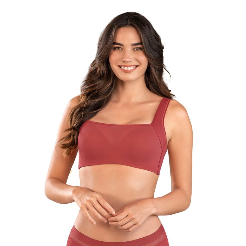 LEONISA - Sostén brastop con buen cubrimiento de sisa y espalda 011974 Rojo
