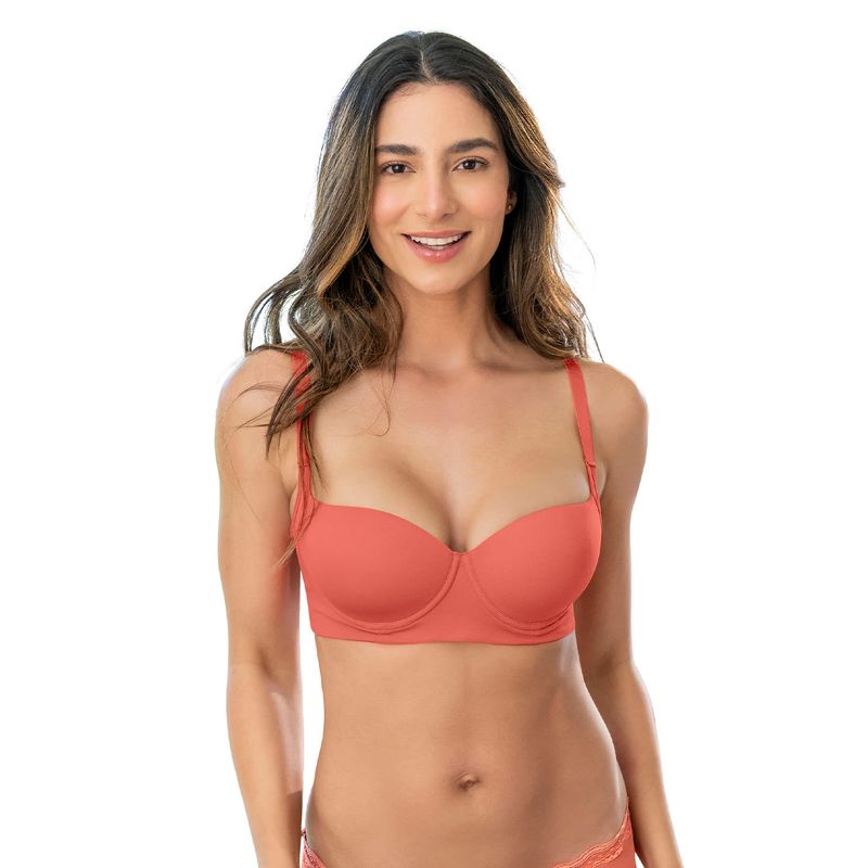 LEONISA - Sostén con buen cubrimiento de sisa y espalda 71339 Coral