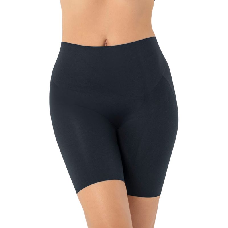 LEONISA - Short de control efecto invisible espalda en U 092063 Negro
