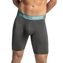 LEO - Bóxer deportivo largo con bolsillo lateral en microfibra 033309 Gris