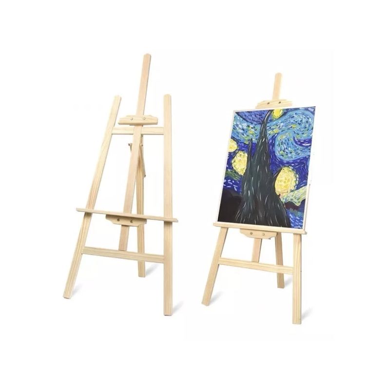 GENERICO - Atril Caballete Para Pintar De Madera Ajustable 90cm
