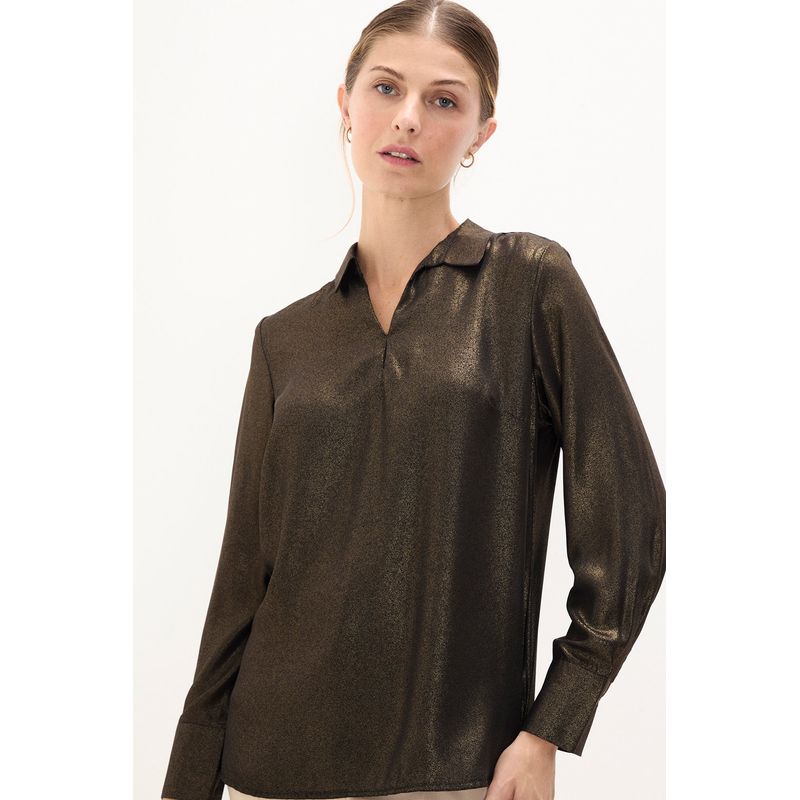 MA GRIFFE - Blusa Lisa Negro MAGRIFFE