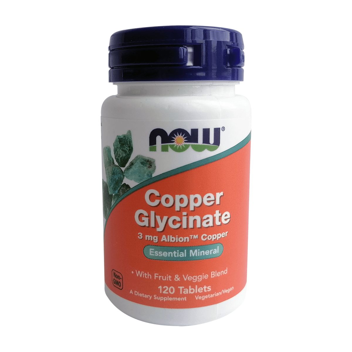 NOW - COPPER GLYCINATE 3MG 120 TABS