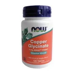 NOW - COPPER GLYCINATE 3MG 120 TABS