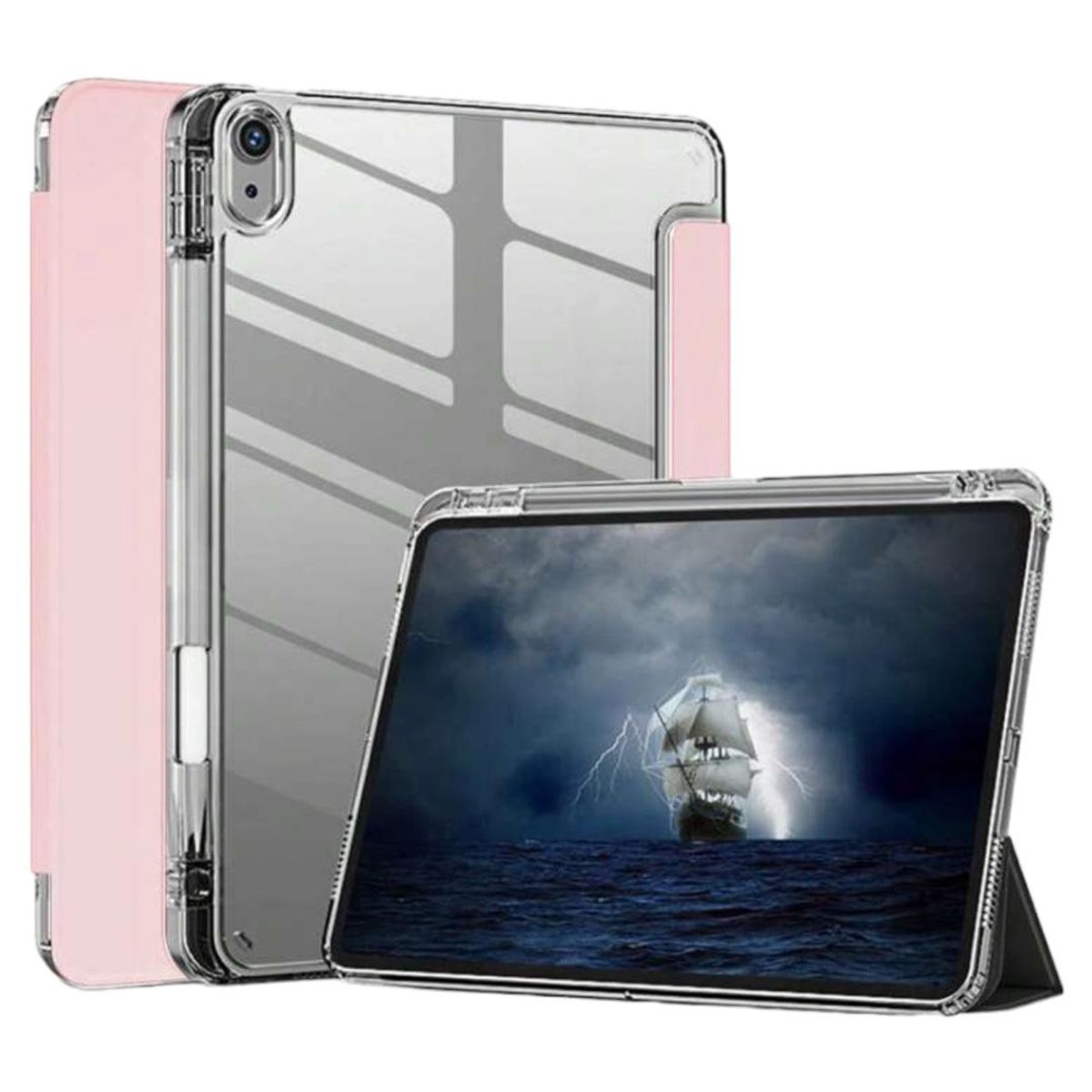 GENERICO - Carcasa Smart Cover Clear Para iPad Air 11 M3 2025 Rosado