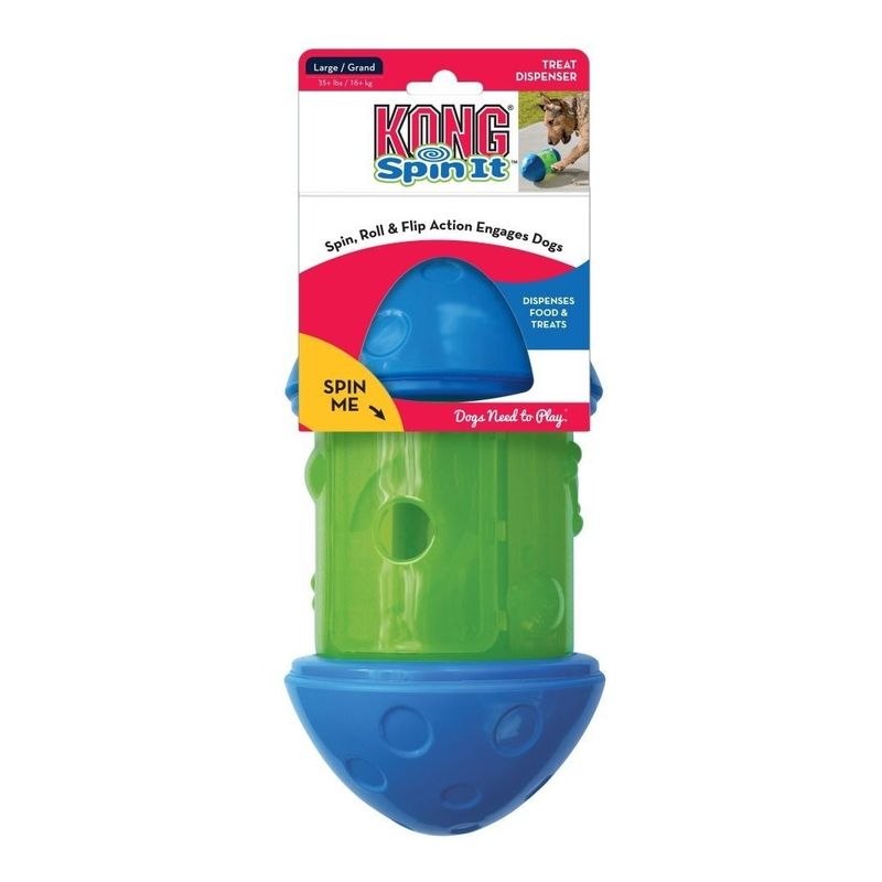 KONG - Juguete Dispensador De Comida Para Perro Grande Kong Spin It