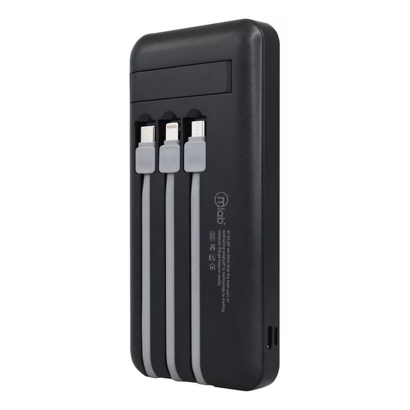 MLAB - Mlab Power Bank 10.000 Mah Con Cable Incluido 4 En 1