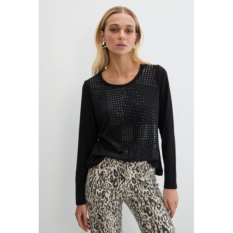 ASH - Polera Manga Larga Negro Mujer Ash
