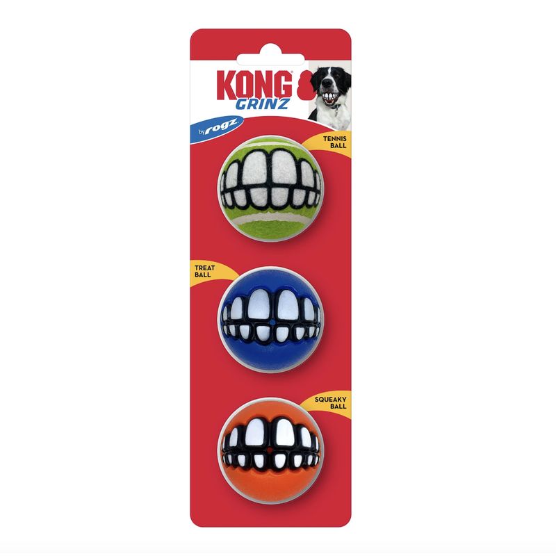 KONG - Pelotas Para Perros Kong Grinz By Rogz Ball X3 Talla S 5cm