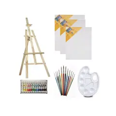 GENERICO - Kit De Arte Pintura Acrílica Atril 150cm Bastidor Set 7 Pcs