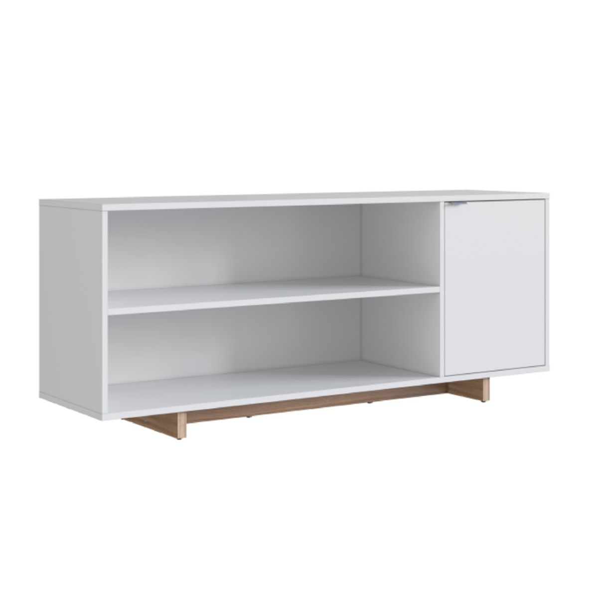 BE DESIGN - Rack Con 2 Espacios + Puerta Para TV De 50¨ Blanco