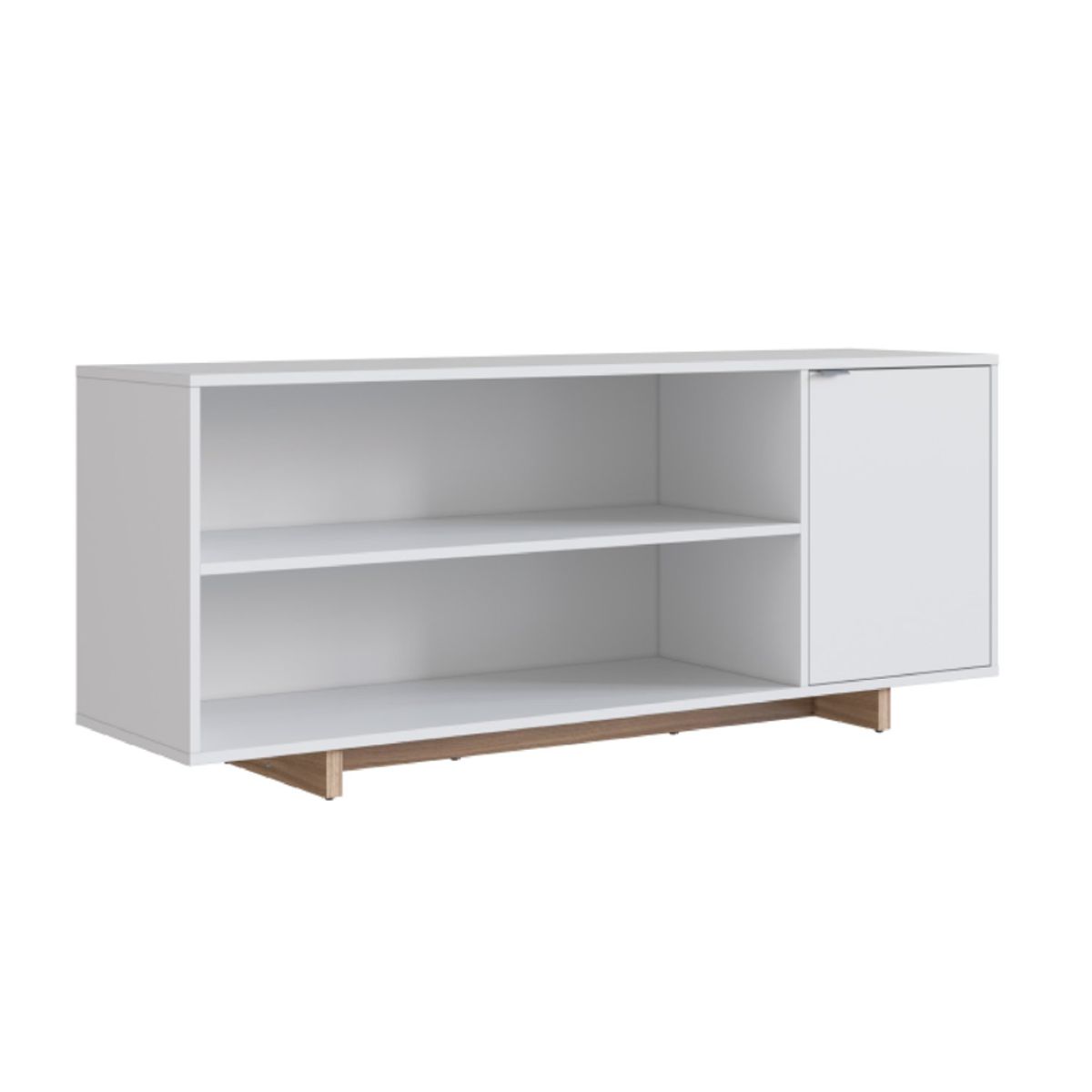 BE DESIGN - Rack Con 2 Espacios + Puerta Para TV De 50¨ Blanco