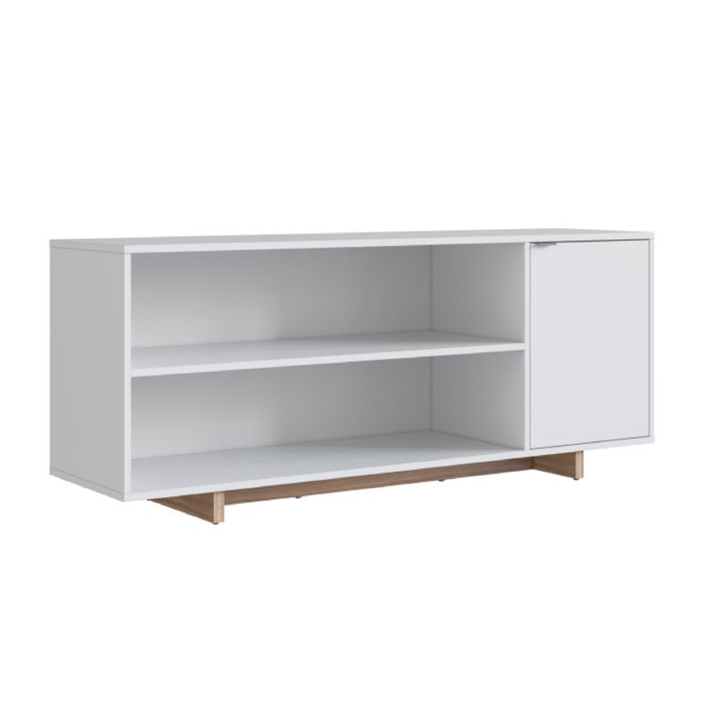 BE DESIGN - RACK CON 2 ESPACIOS + PUERTA PARA TV DE 50' BLANCO NOMAD EMOVELL