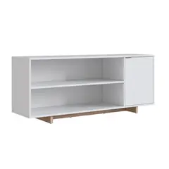 BE DESIGN - RACK CON 2 ESPACIOS + PUERTA PARA TV DE 50' BLANCO NOMAD EMOVELL