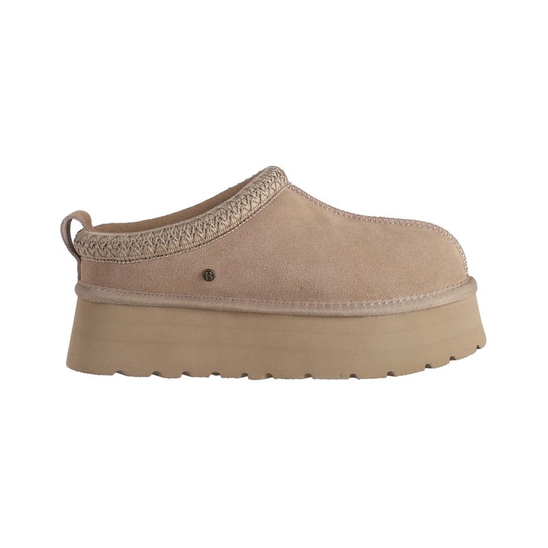 BAMERS - Pantufla Mujer Bamers Piamonte Cuero Beige