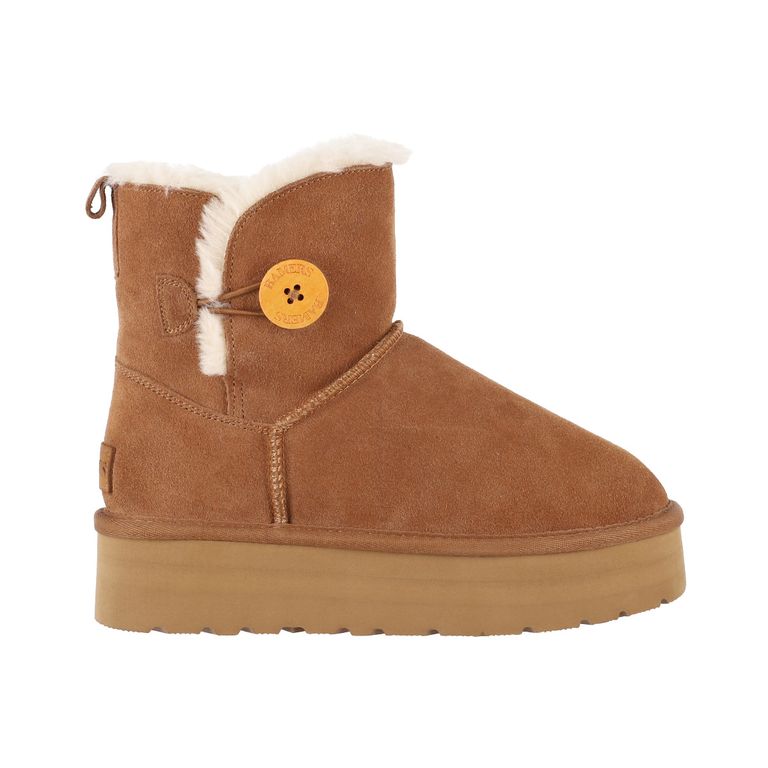 Bota Mujer Blast Button Cuero Caramelo