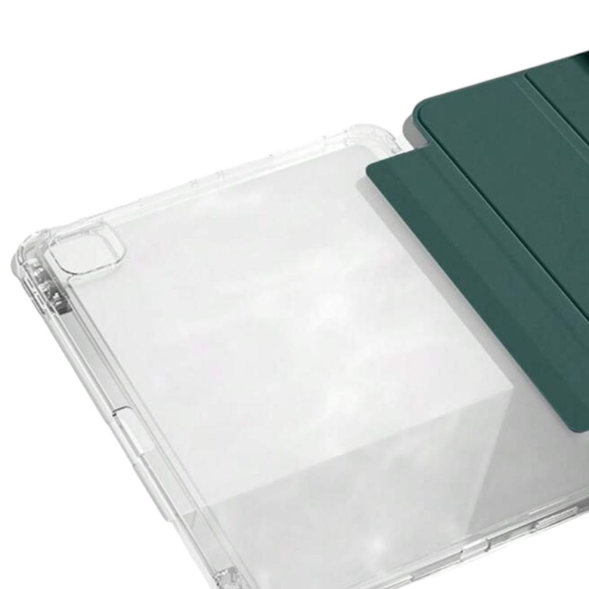 GENERICO - Carcasa Smart Cover Clear Para iPad Air 11 M3 2025 Verde Oscuro