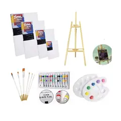 GENERICO - Set De Atril 150cm Pintura Arte Acrílico Kit Bastidor 12 Pcs