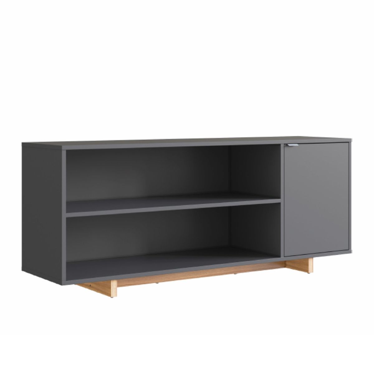 BE DESIGN - Rack Con 2 Espacios + Puerta Para TV De 50¨ Gris