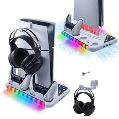GENERICO - Base DOBE ventiladores Compatible con PlayStation5 y PS5 slim y luces