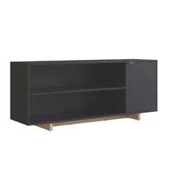 BE DESIGN - RACK CON 2 ESPACIOS + PUERTA PARA TV DE 50' NEGRO NOMAD EMOVELL