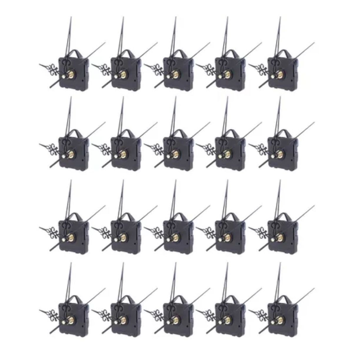 GENERICO - 20 Mecanismo Reloj Modulo Mural 18mm Tribal Silencioso Agujass