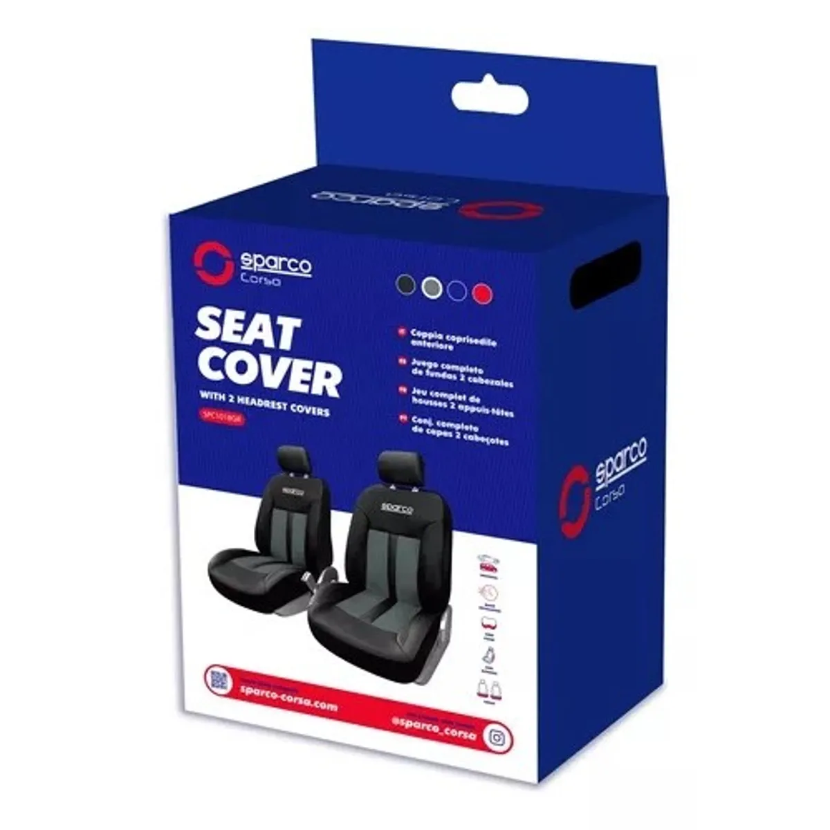 SPARCO - Fundas Cubreasiento Sparco Ecocuero Negro Universales - Sp