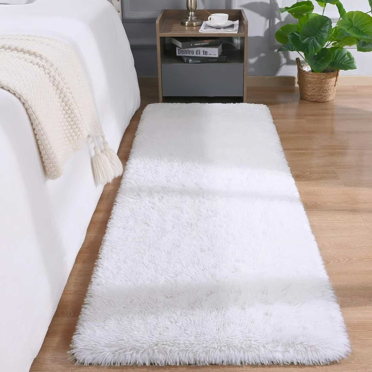 GENERICO - Alfombra Peluds - Bajada de Cama - Pasilleras 50x150cm Blanco