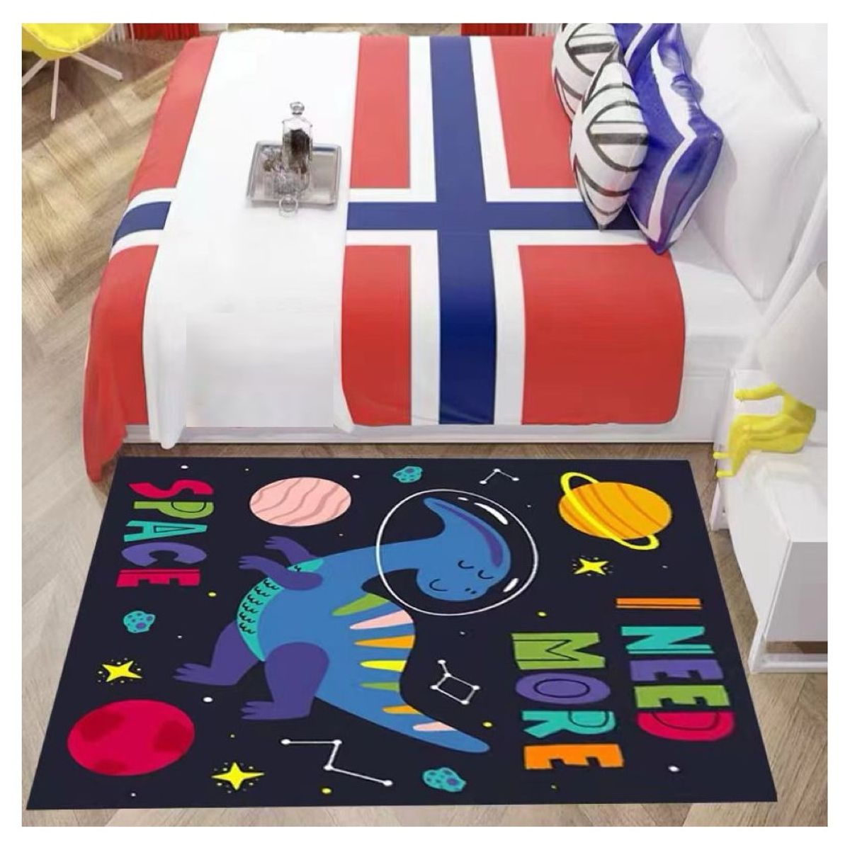 SMARTY - Alfombra Lisa Infantil Diseño Dino Explorer 120x160CM