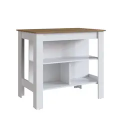 BE DESIGN - ISLA DE COCINA BLANCO Y MIEL EMOVELL