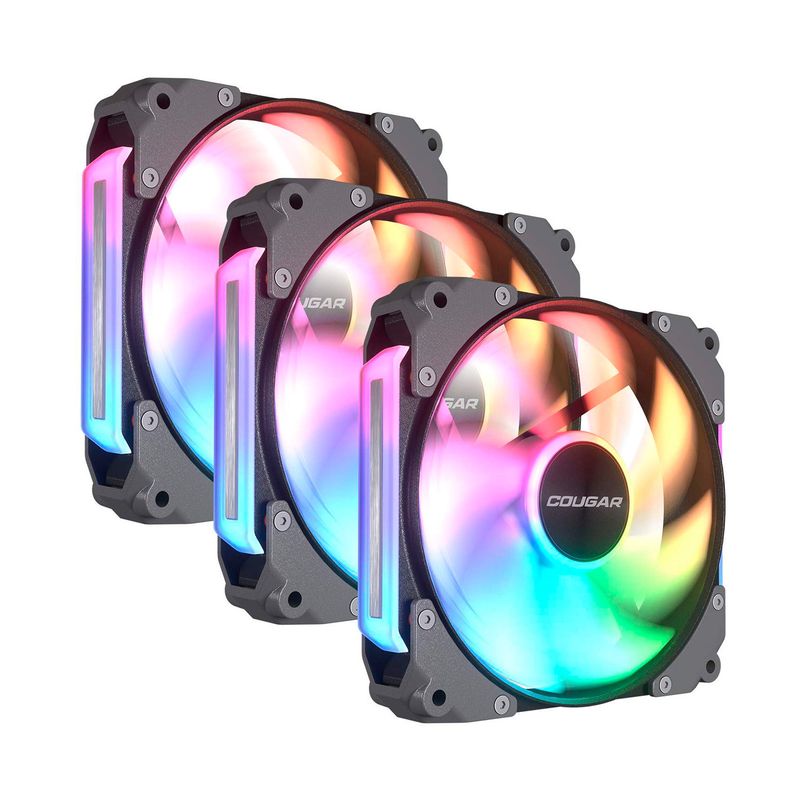 COUGAR - Kit 3 Ventiladores Cougar Apolar 120MM ARGB Black