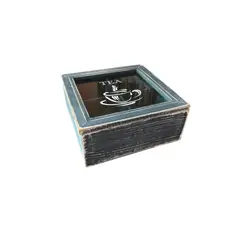 GENERICO - Caja de Te 4 Divisiones Azul