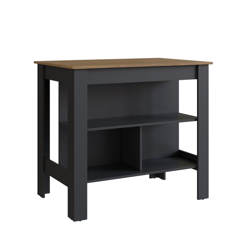 BE DESIGN - ISLA DE COCINA NEGRO Y MIEL EMOVELL