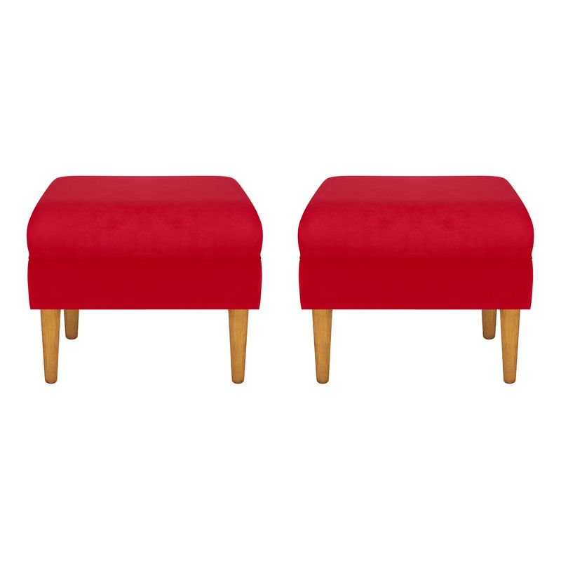 BODEVIR - Set Pouf Provenza Tacha 1C Felpa 04 Rojo