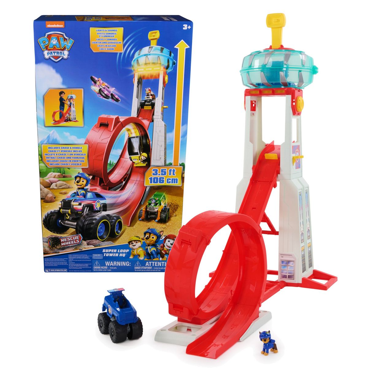 PAW PATROL - Torre Patrulla Canina 100 Cm Con Figura Y Vehículo