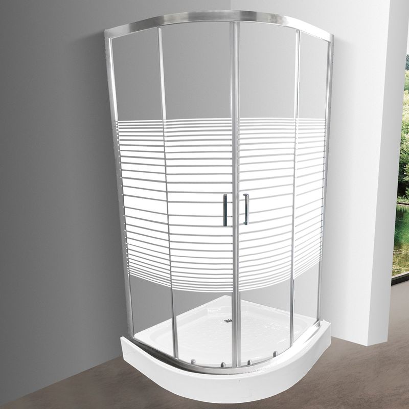 JOYTEK - Shower 90x90 Curvo Elegant Joytek Líneas Rectas con Receptáculo