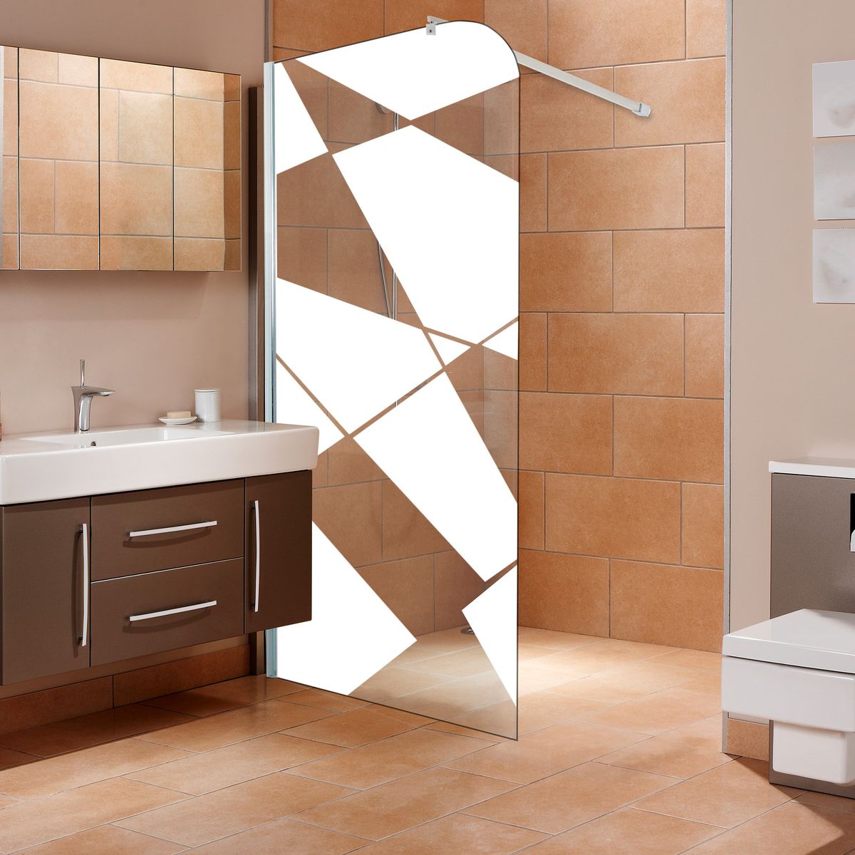 JOYTEK - Mampara Fija Curva de Vidrio Joytek para Baño de 8 mm 190x90 cm