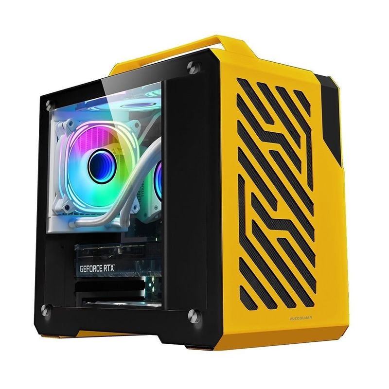 GENERICO - GABINETE MINI G600 YELLOW WJCOOLMAN MICRO ATX  ITX
