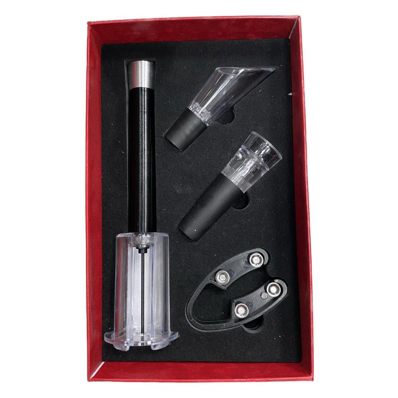 GENERICO - Kit de accesorios para vino caja roja 4pcs