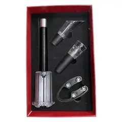 GENERICO - Kit de accesorios para vino caja roja 4pcs