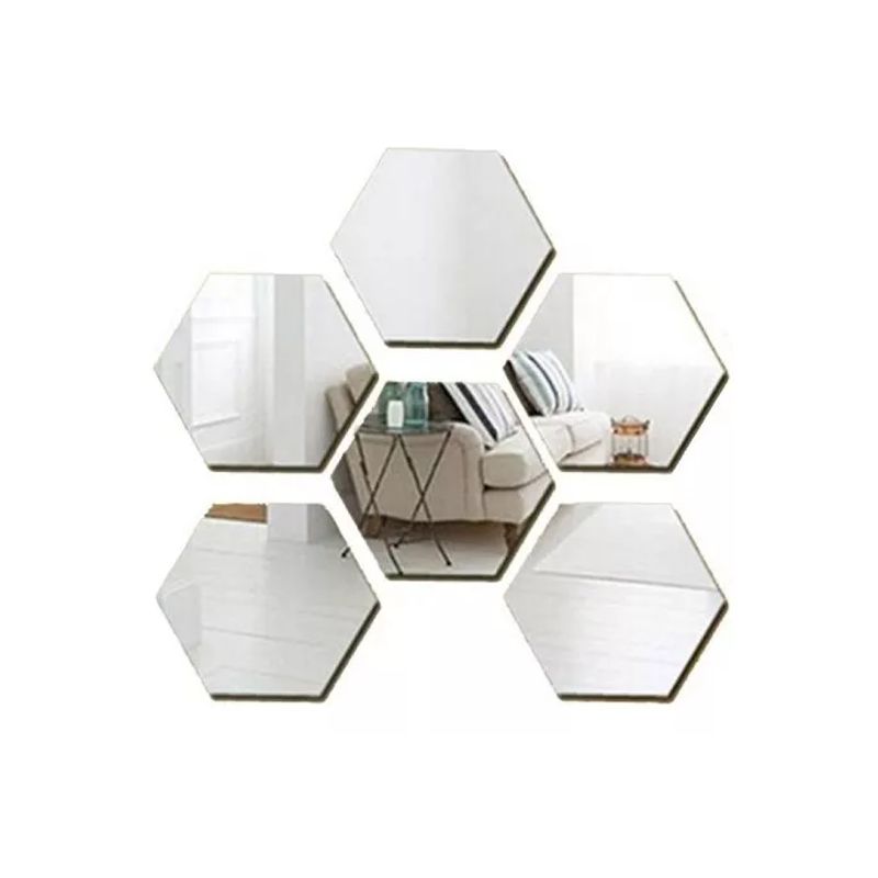 GENERICO - Set Espejos Decorativo Vinilo Acrílico Adhesivo Hexagonal Marinshop