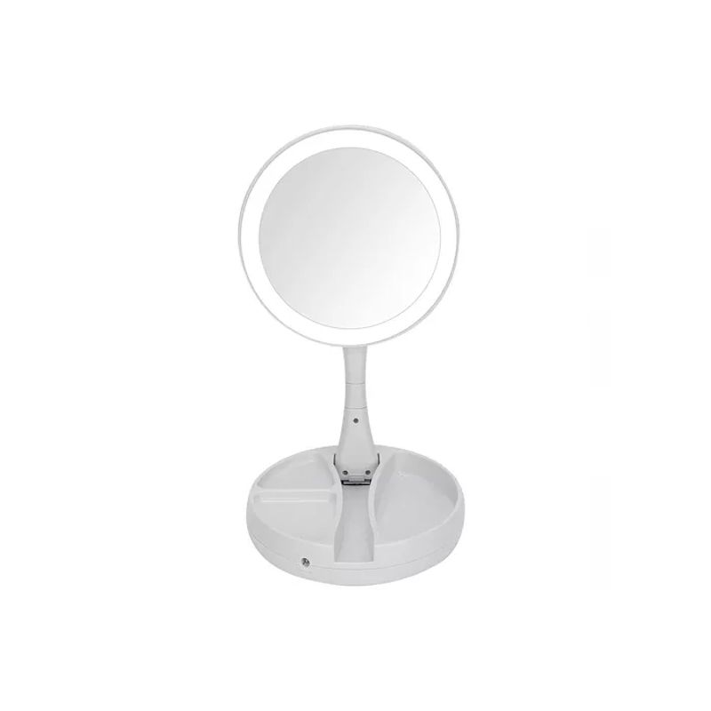 GENERICO - Espejo con Luz LED para Maquillaje Plegable y Aumento X10